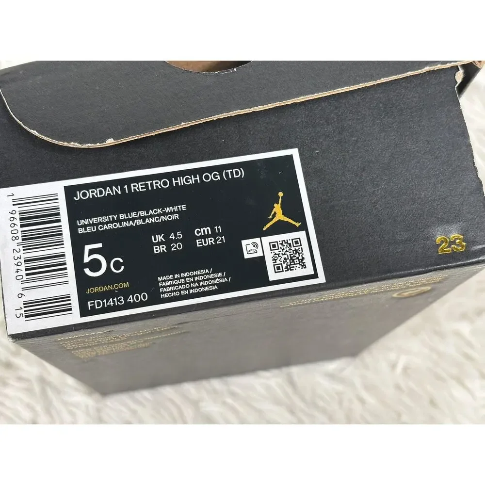 Jordan 1 Retro High OG Shoes Toddler Size 5C Black Strap CT7090-006 Sneakers
